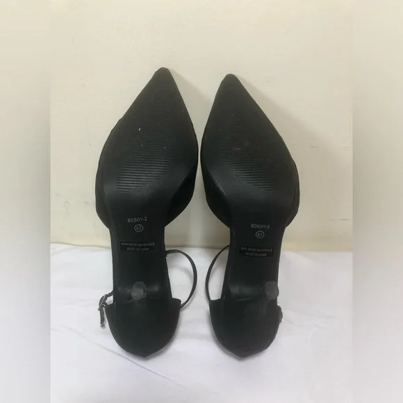 Elegant Black Women's Heels with Rhinestone Detail - Picture 5 of 6